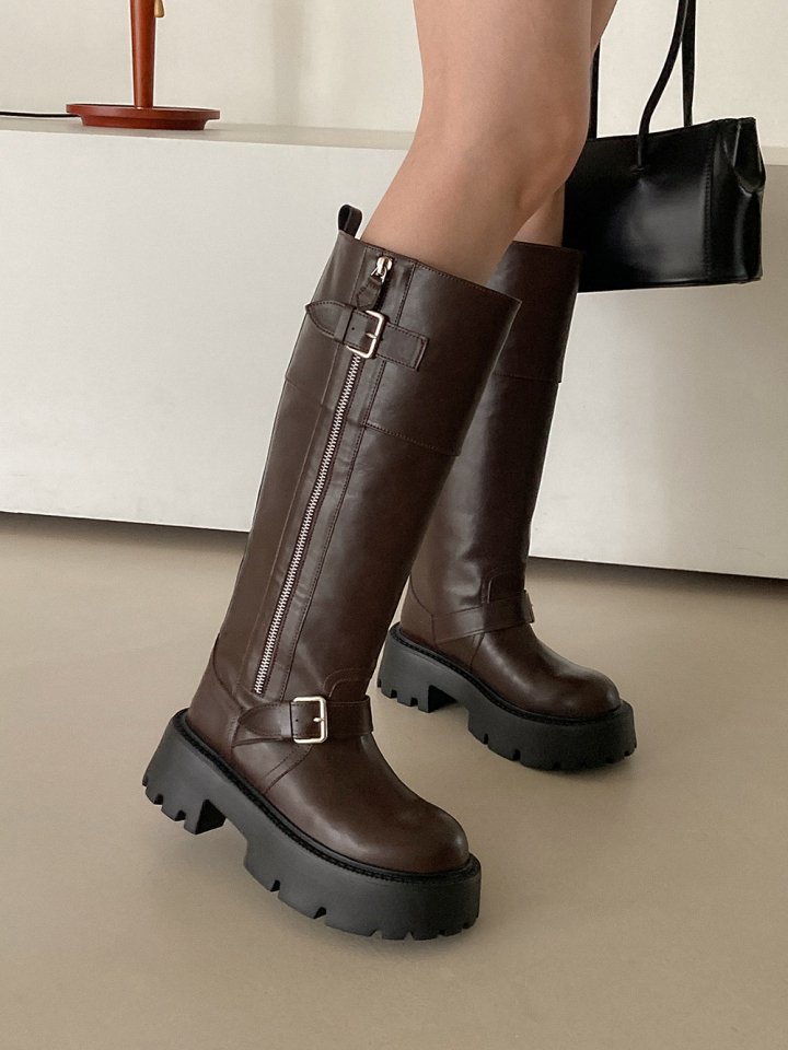 Vade - Korean Women Fashion - #momslook - Half Mid Boots Long Walkers - 3