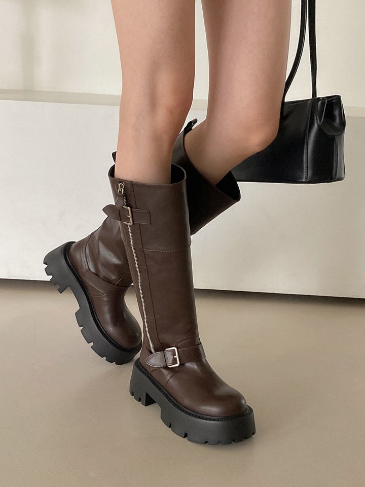 Vade - Korean Women Fashion - #momslook - Half Mid Boots Long Walkers - 5