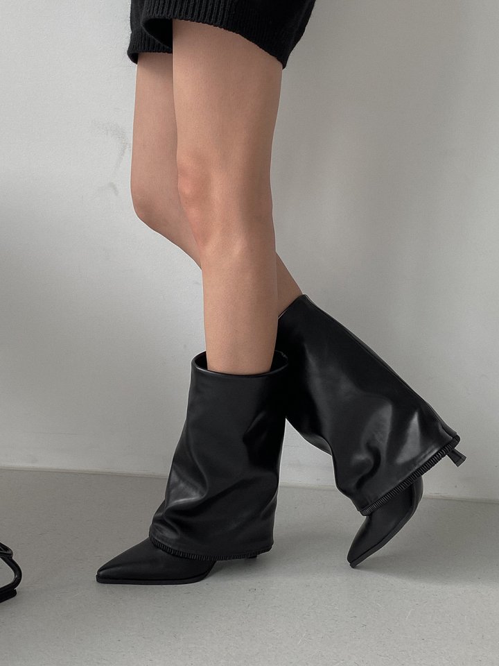 Vade - Korean Women Fashion - #momslook - Stiletto Mid Trendy Boots