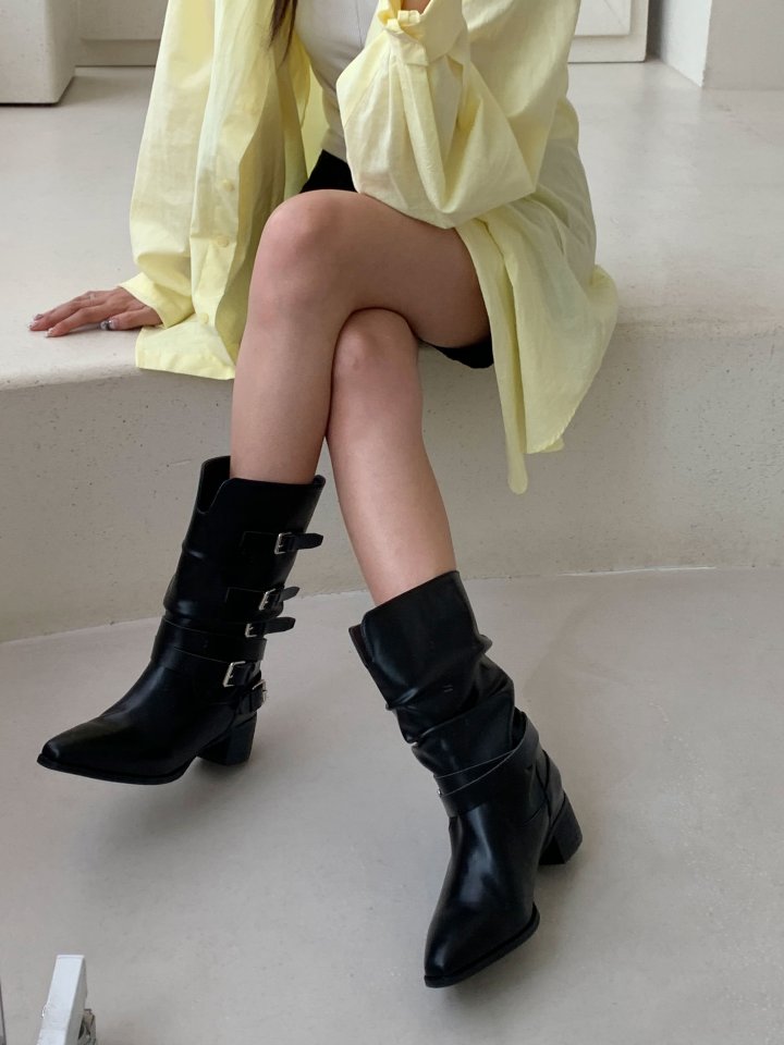 Vade - Korean Women Fashion - #momslook - Half Mid Ankle Stiletto Boots - 5