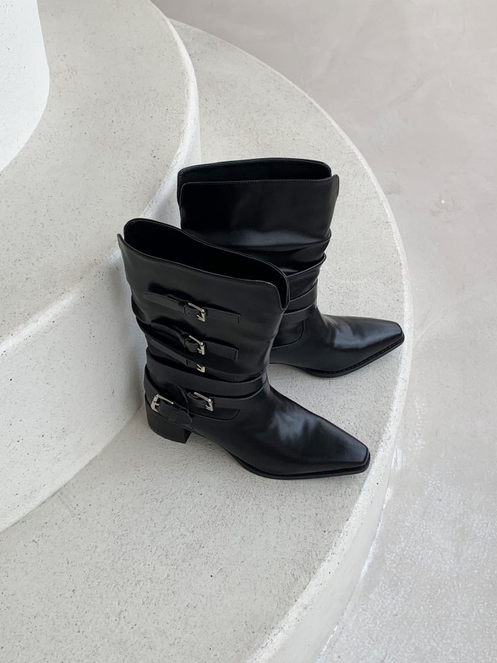 Vade - Korean Women Fashion - #momslook - Half Mid Ankle Stiletto Boots - 9