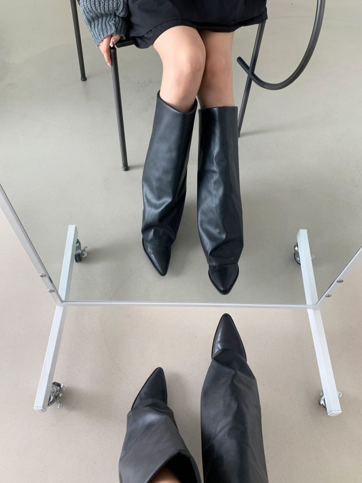 Vade - Korean Women Fashion - #momslook - Stiletto Strap Buckle Half Boots - 10