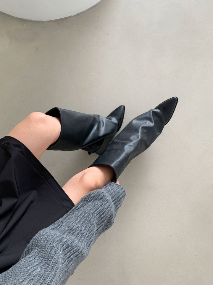 Vade - Korean Women Fashion - #momslook - Stiletto Strap Buckle Half Boots - 8
