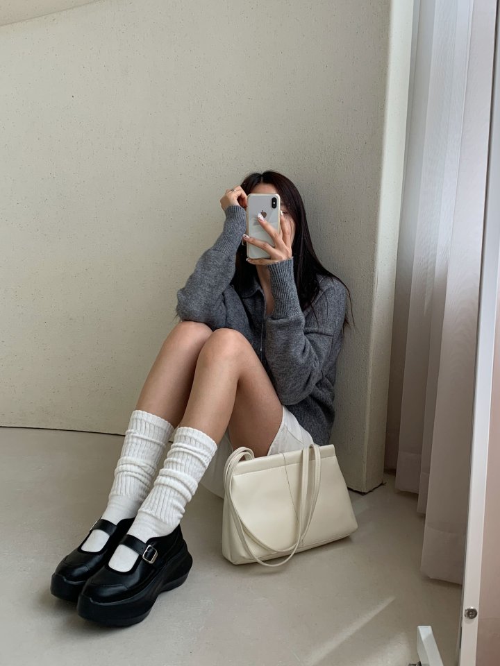Vade - Korean Women Fashion - #momslook - Round Puffy Mary Jane Sneakers - 7