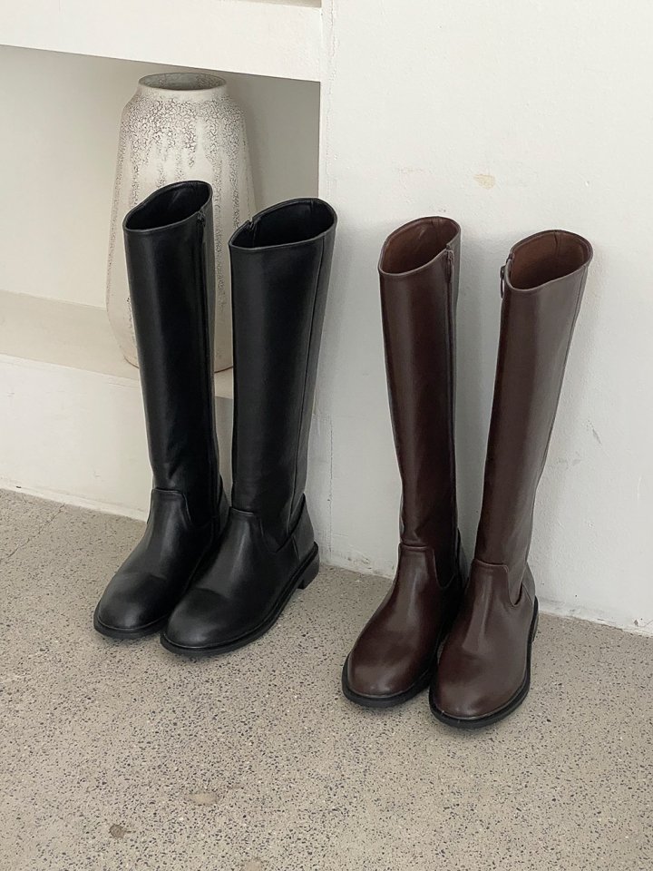 Vade - Korean Women Fashion - #womensfashion - Low Heel Basic Mid Half Boots - 4