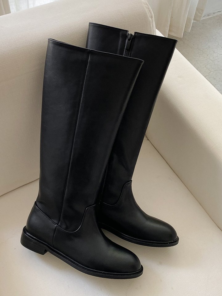 Vade - Korean Women Fashion - #momslook - Low Heel Basic Mid Half Boots - 6