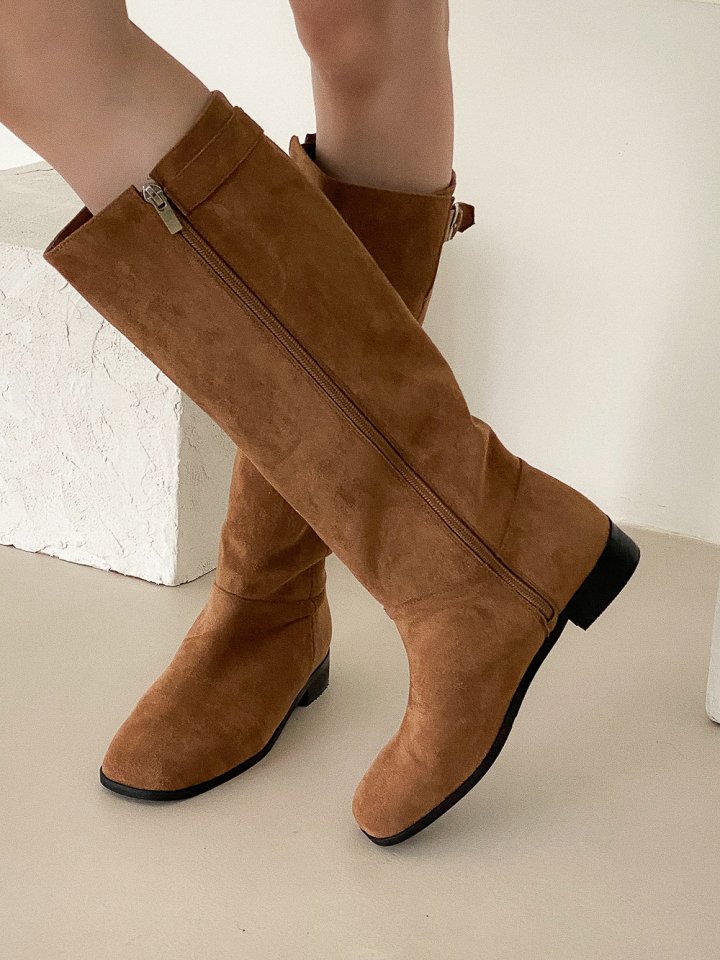 Vade - Korean Women Fashion - #momslook - Mid Half Zipper Boots - 3