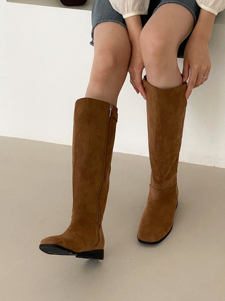 Vade - Korean Women Fashion - #momslook - Mid Half Zipper Boots - 5