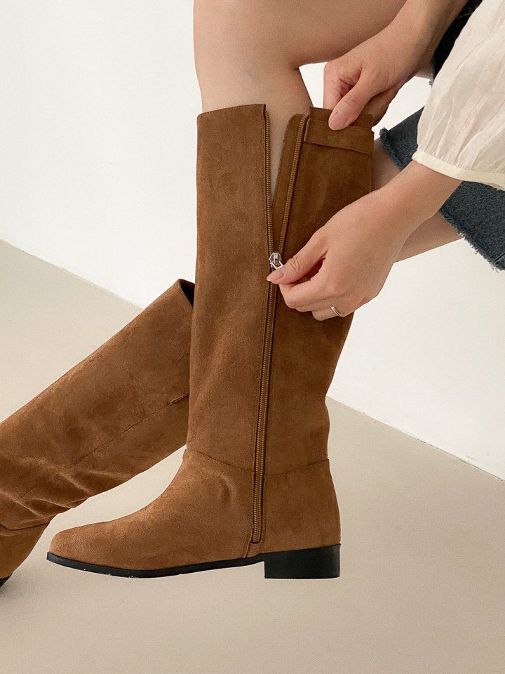 Vade - Korean Women Fashion - #momslook - Mid Half Zipper Boots - 6