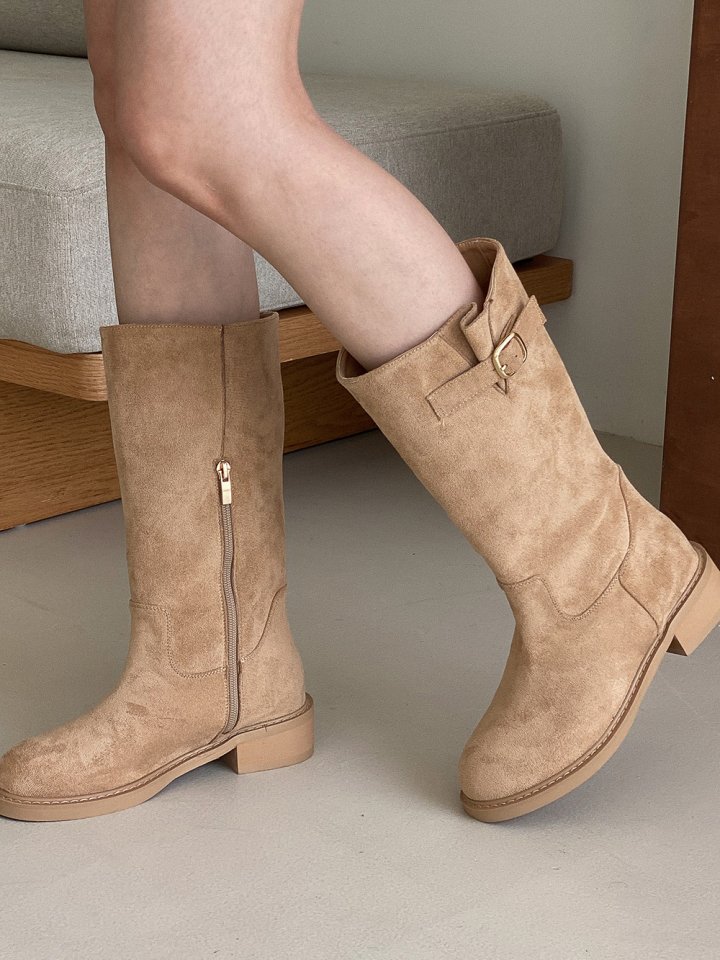 Vade - Korean Women Fashion - #momslook - Round Mid Half Boots