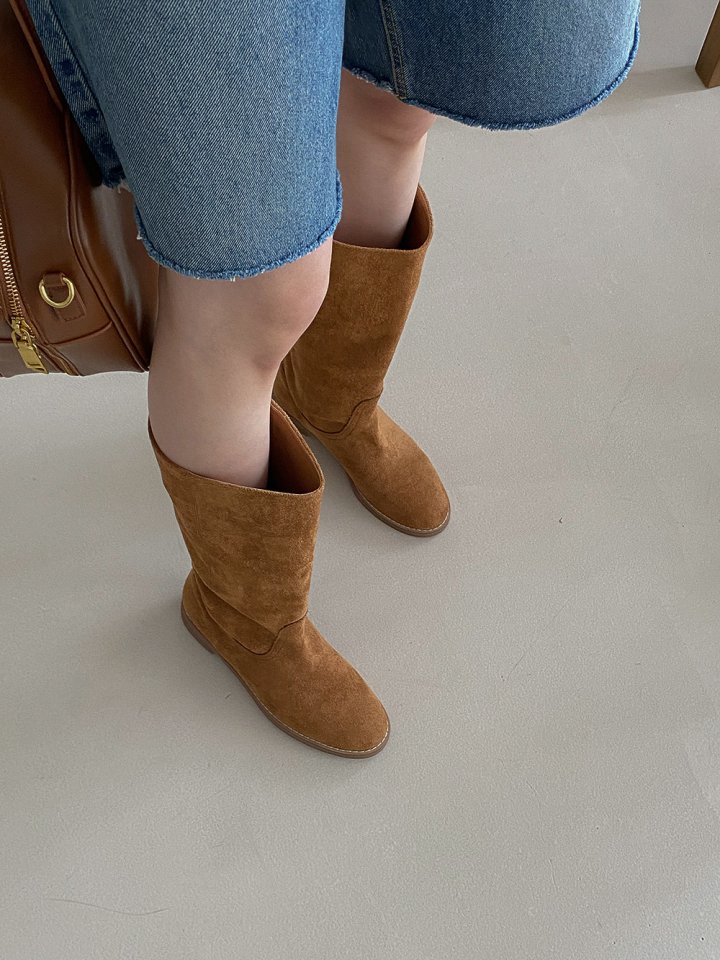 Vade - Korean Women Fashion - #momslook - Low Heel Basic Half Mid Boots - 10