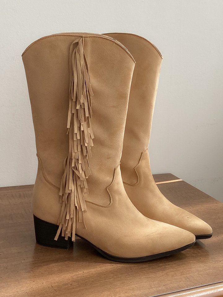Vade - Korean Women Fashion - #momslook - Mid Half Basic Stiletto Boots - 11
