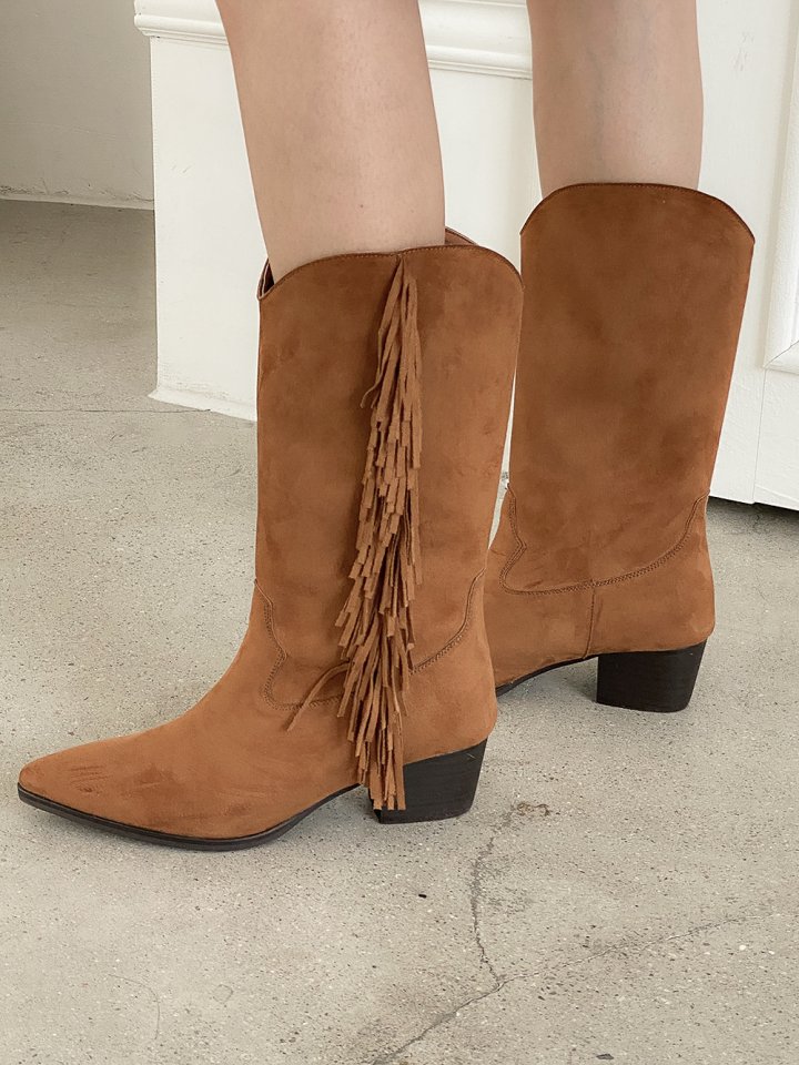 Vade - Korean Women Fashion - #momslook - Mid Half Basic Stiletto Boots - 5