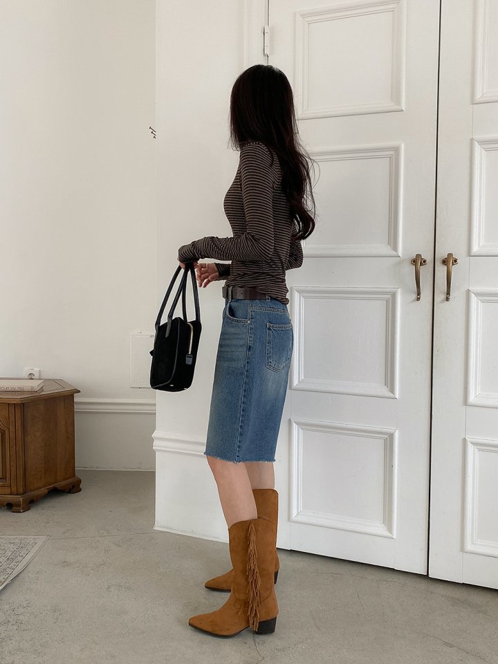 Vade - Korean Women Fashion - #momslook - Mid Half Basic Stiletto Boots - 7