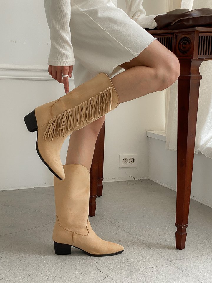 Vade - Korean Women Fashion - #momslook - Mid Half Basic Stiletto Boots - 9