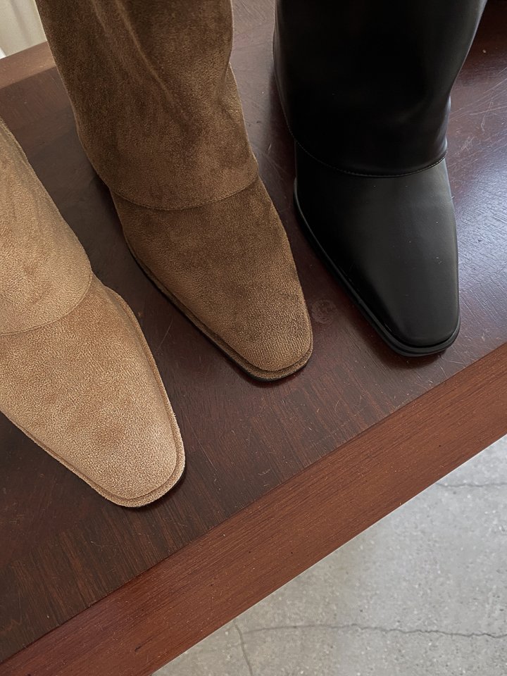 Vade - Korean Women Fashion - #thelittlethings - Suede Slim Round Boots - 4