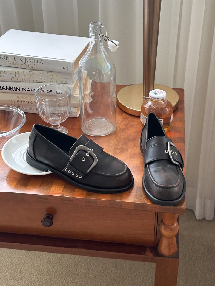 Vade - Korean Women Fashion - #momslook - Buckle Strap Loafers - 7