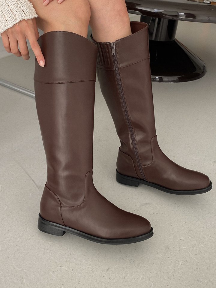 Vade - Korean Women Fashion - #momslook - Low Heel Mid Half Boots - 10