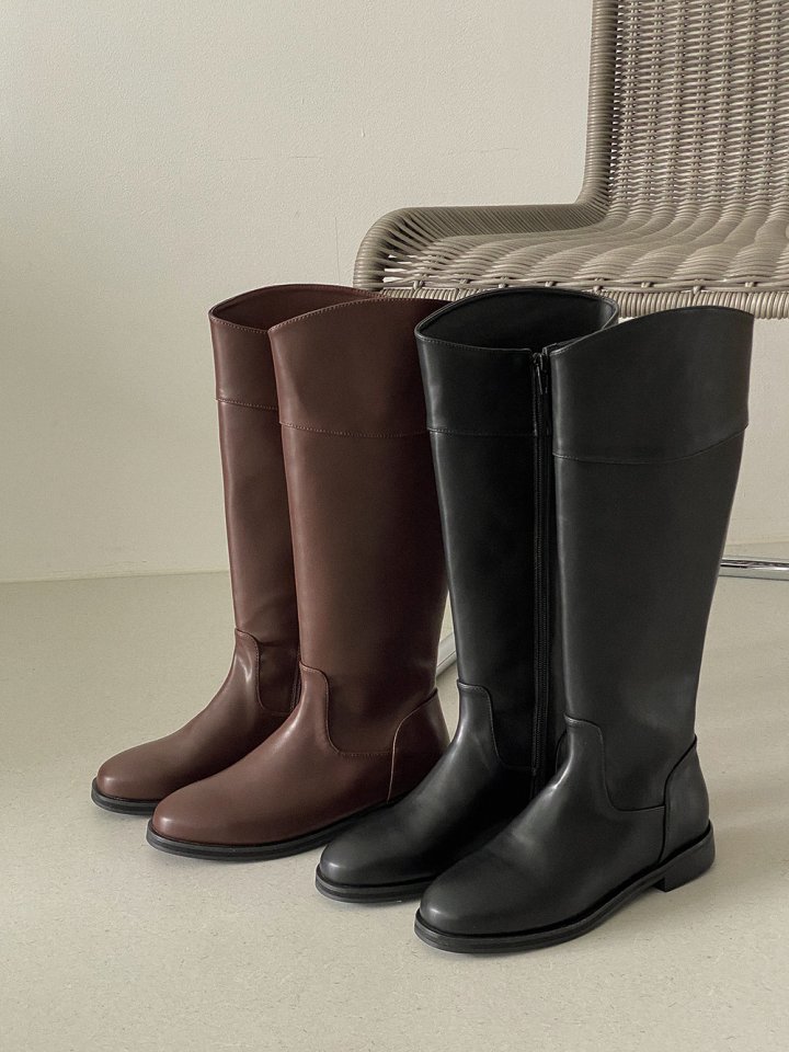 Vade - Korean Women Fashion - #momslook - Low Heel Mid Half Boots - 2