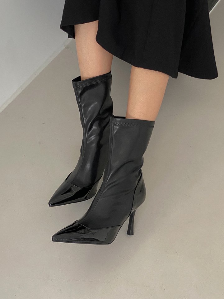 Vade - Korean Women Fashion - #momslook - Stiletto Stretch Ankle Heel Boots - 11