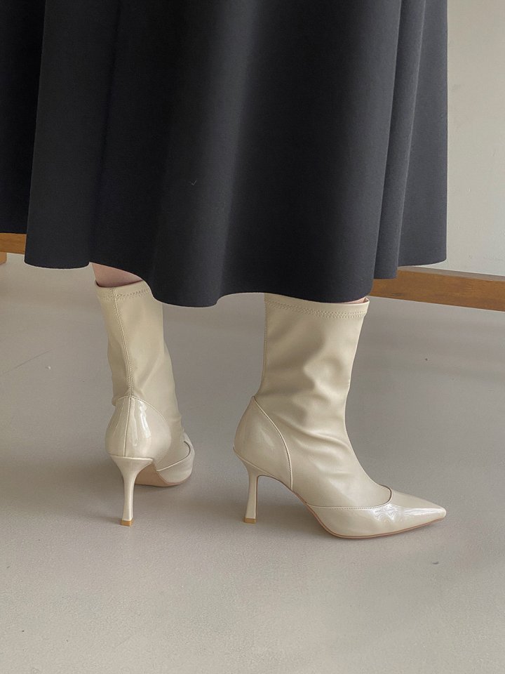 Vade - Korean Women Fashion - #momslook - Stiletto Stretch Ankle Heel Boots - 2