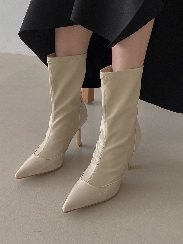Vade - Korean Women Fashion - #womensfashion - Stiletto Stretch Ankle Heel Boots - 4
