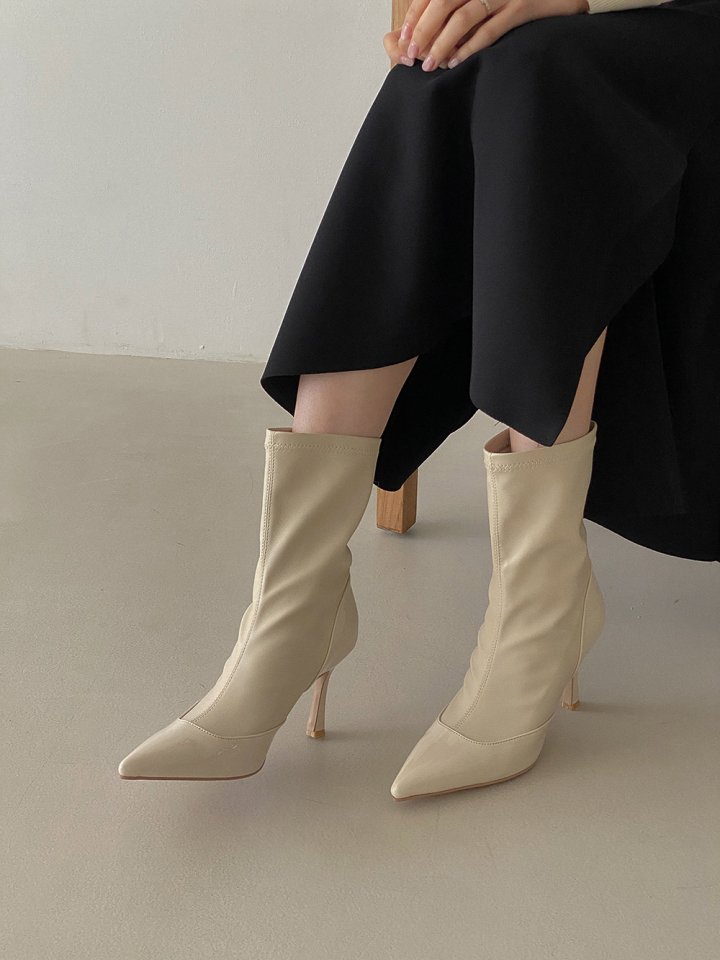 Vade - Korean Women Fashion - #momslook - Stiletto Stretch Ankle Heel Boots - 6