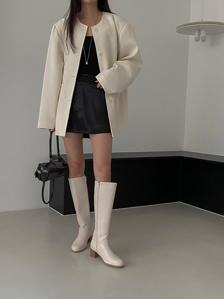 Vade - Korean Women Fashion - #momslook - Zipper Half Long Boots - 3