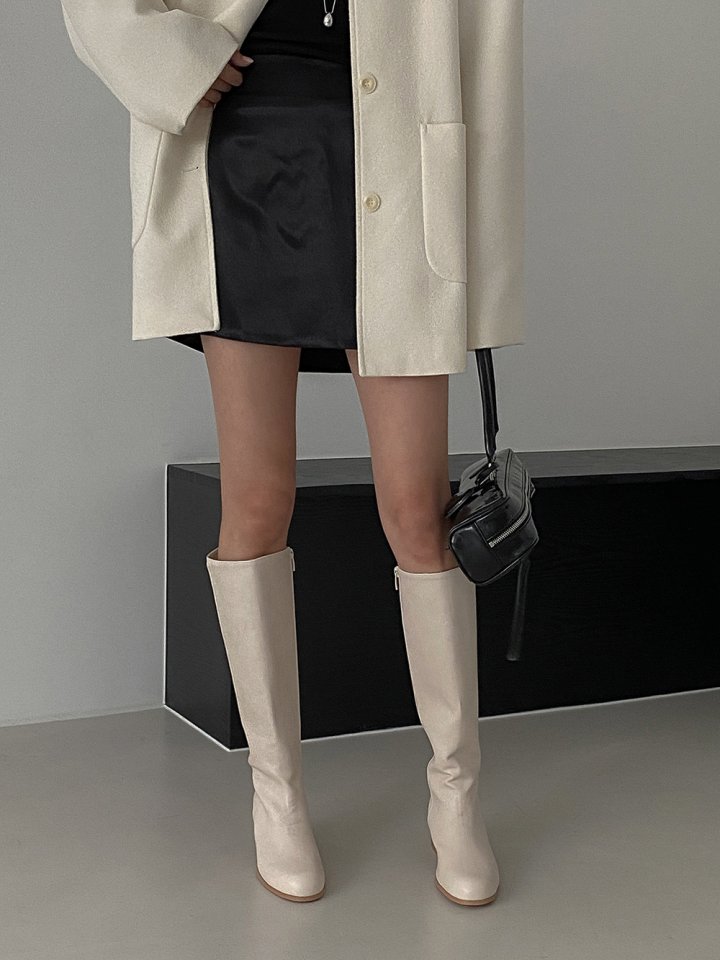 Vade - Korean Women Fashion - #momslook - Zipper Half Long Boots - 9