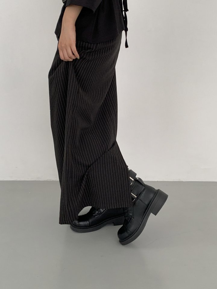 Vade - Korean Women Fashion - #momslook - Half Buckle Strap Walker Boots - 6