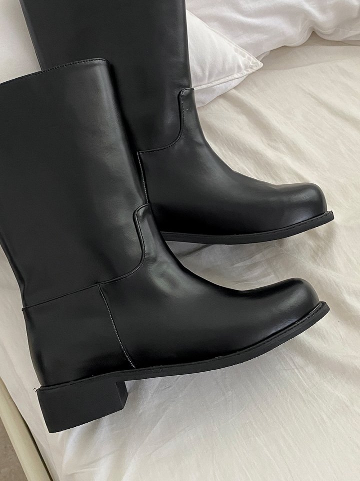 Vade - Korean Women Fashion - #momslook - Low Heel Half Walker Boots - 9