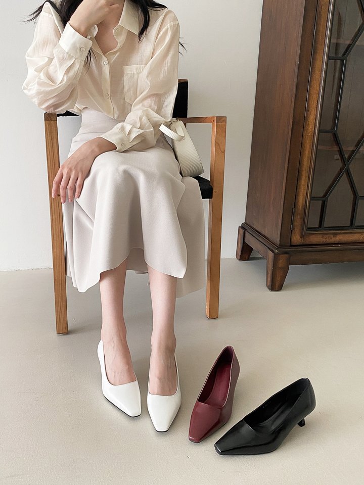 Vade - Korean Women Fashion - #momslook - Low Heel Square Heels - 2