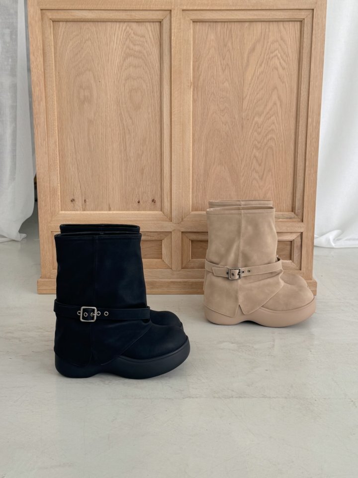 Vade - Korean Women Fashion - #momslook - Half Mid Suede Puffy Boots - 12