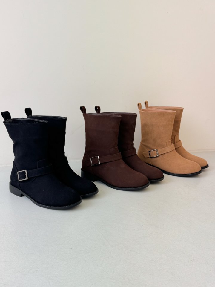 Vade - Korean Women Fashion - #momslook - Mid Half Suede Boots