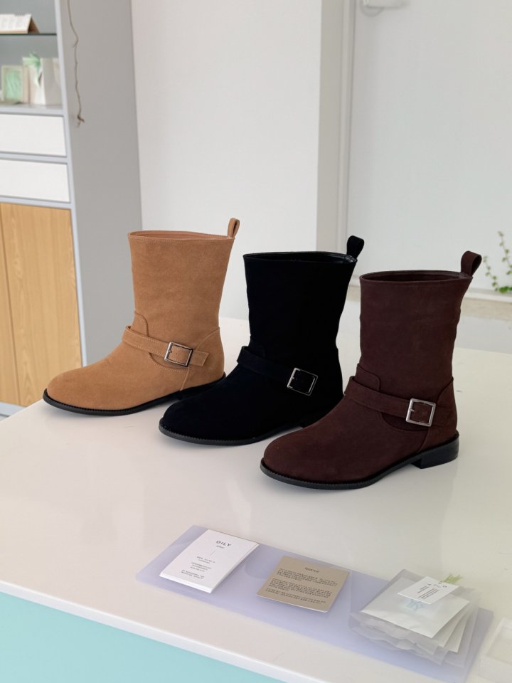 Vade - Korean Women Fashion - #momslook - Mid Half Suede Boots - 3