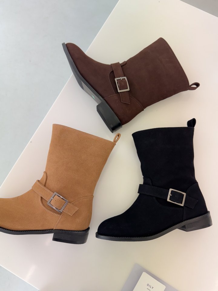 Vade - Korean Women Fashion - #momslook - Mid Half Suede Boots - 4