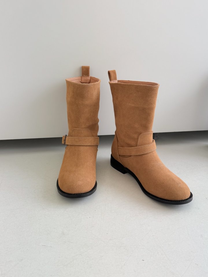 Vade - Korean Women Fashion - #momslook - Mid Half Suede Boots - 5