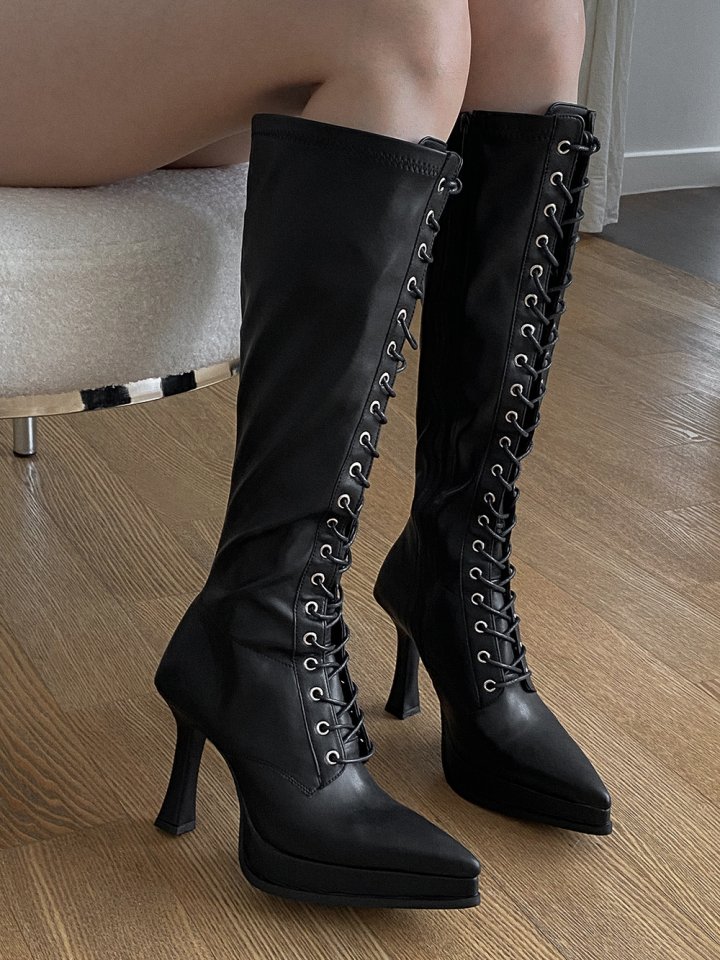 Vade - Korean Women Fashion - #momslook - Long Stiletto High Heel Walker Boots - 8