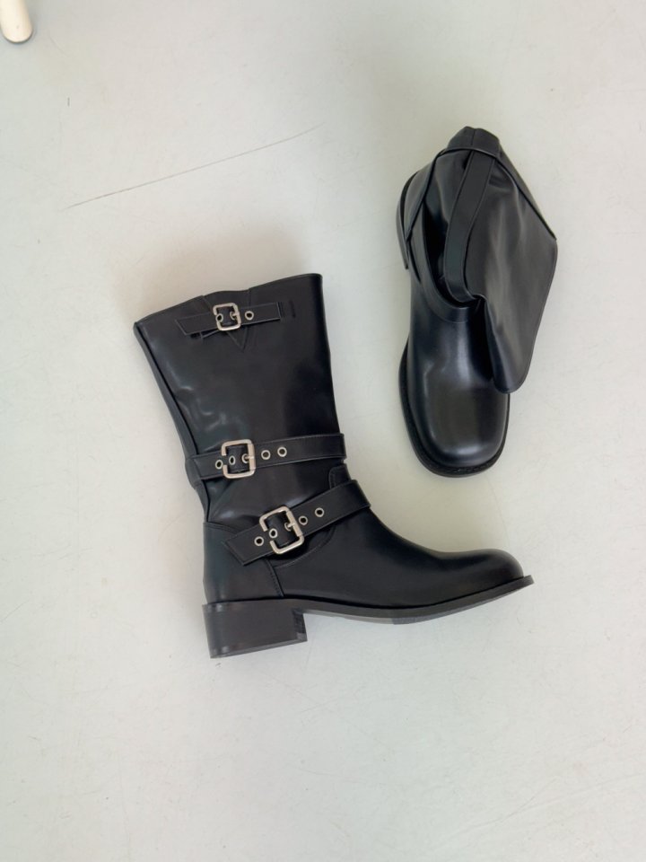 Vade - Korean Women Fashion - #momslook - Half Buckle Boots - 8