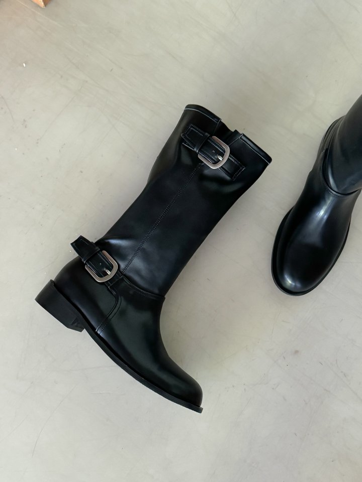Vade - Korean Women Fashion - #momslook - Biker Half Mid Boots - 3