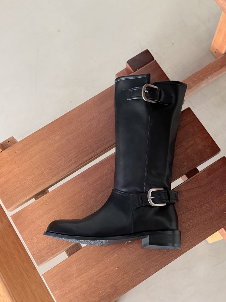 Vade - Korean Women Fashion - #momslook - Biker Half Mid Boots - 7
