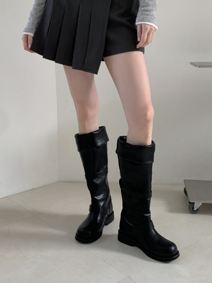 Vade - Korean Women Fashion - #momslook - Biker Half Mid Boots - 9