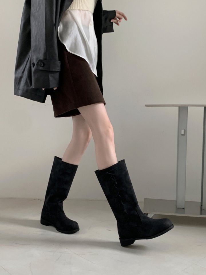 Vade - Korean Women Fashion - #momslook - Knot Point Mid Half Boots - 2