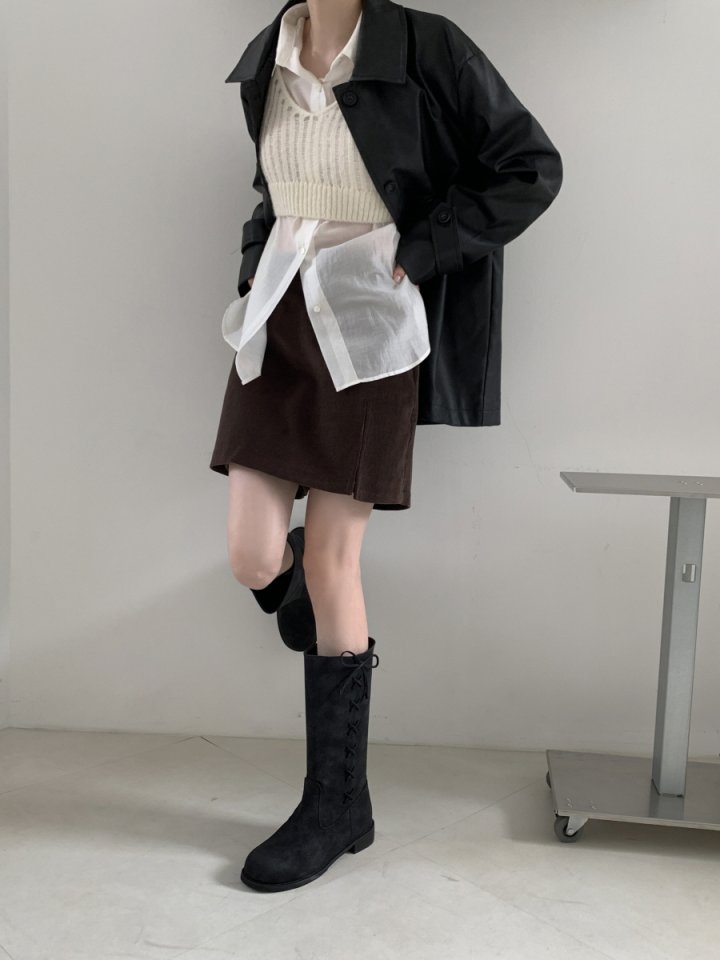 Vade - Korean Women Fashion - #womensfashion - Knot Point Mid Half Boots - 4