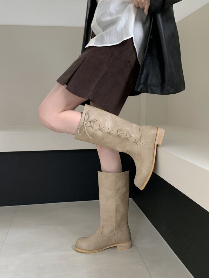 Vade - Korean Women Fashion - #momslook - Knot Point Mid Half Boots - 7