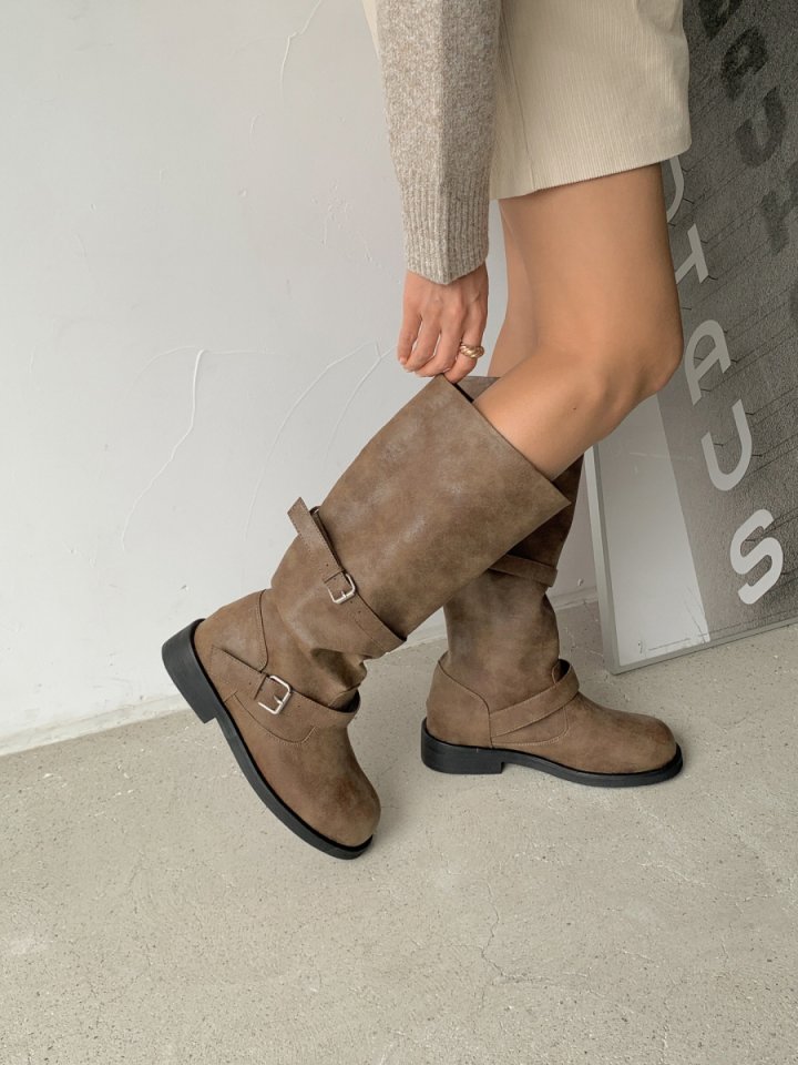 Vade - Korean Women Fashion - #momslook - Biker Rider Mid Half Boots - 7