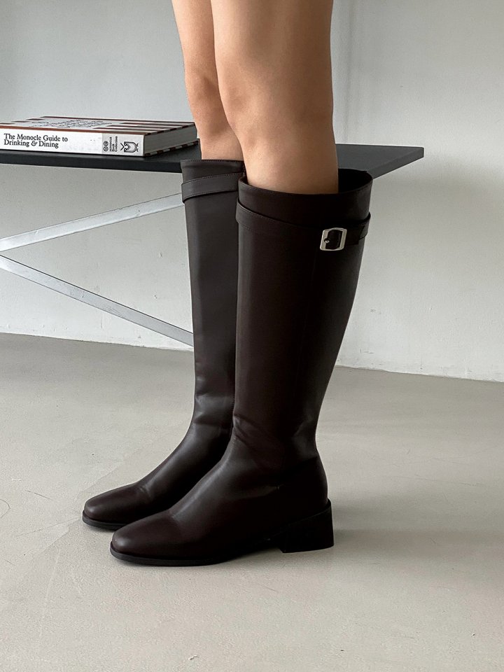 Vade - Korean Women Fashion - #momslook - Buckle Mid Half Boots