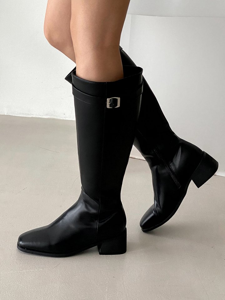 Vade - Korean Women Fashion - #momslook - Buckle Mid Half Boots - 9