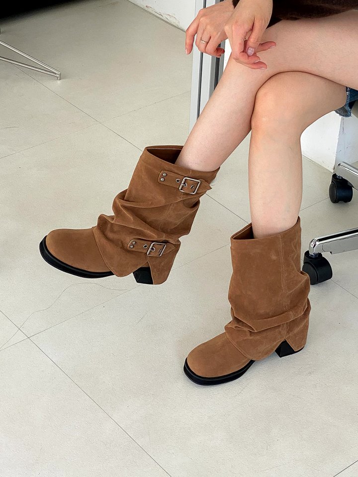 Vade - Korean Women Fashion - #momslook - Basic Buckle Boots - 8