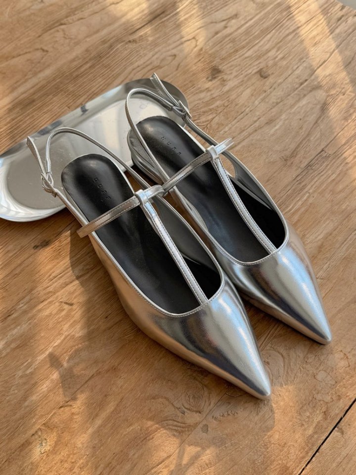 Vade - Korean Women Fashion - #momslook - Low Heel Stiletto Slingback Heels - 6